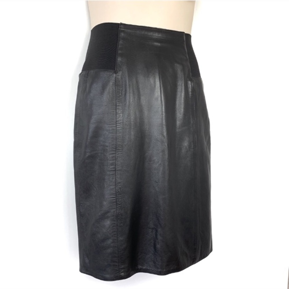 Leather Pencil Skirt Elastic Waist size Medium